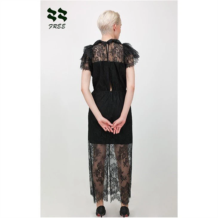 high slit lace dress